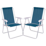 Kit 1 Caixa Térmica 34L + 2 Cadeiras de Alumínio.