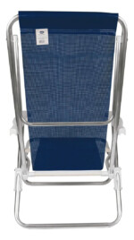 Kit 2 Cadeira Praia Alumínio Reforçada 8 Posições Reclinável Cor Azul-marinho