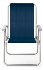 Kit Com Quatro Cadeiras De Praia Conforto Azul Mor 120 Kg