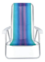 Kit 4 Cadeiras De Praia Em Alumínio Reclinável 4 Posições