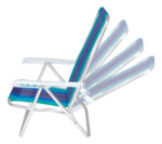 Kit 4 Cadeiras De Praia Em Alumínio Reclinável 4 Posições