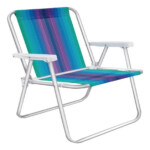 Kit 4 Cadeiras De Praia Alta Alumínio Reforçado Mor Sortida 110kg