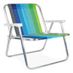 Kit 4 Cadeiras De Praia Alta Alumínio Reforçado Mor Sortida 110kg